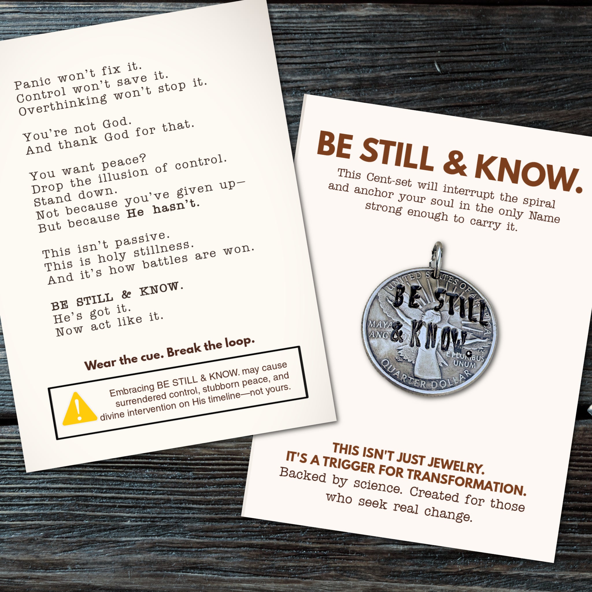BE STILL & KNOW. You’re not God. And thank God for that.
