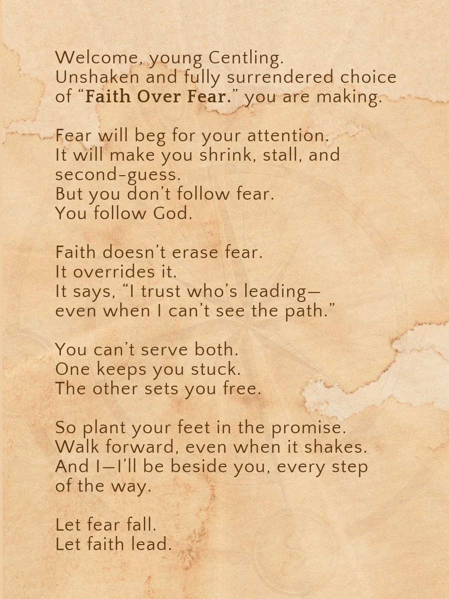 FAITH OVER FEAR.- For the one learning to move scared—and trust anyway.