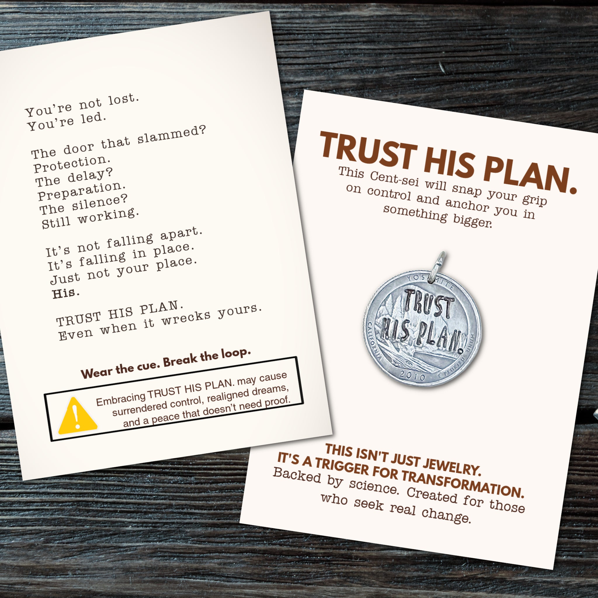 TRUST HIS PLAN. It’s not falling apart. It’s falling in place. Just not your place—His.