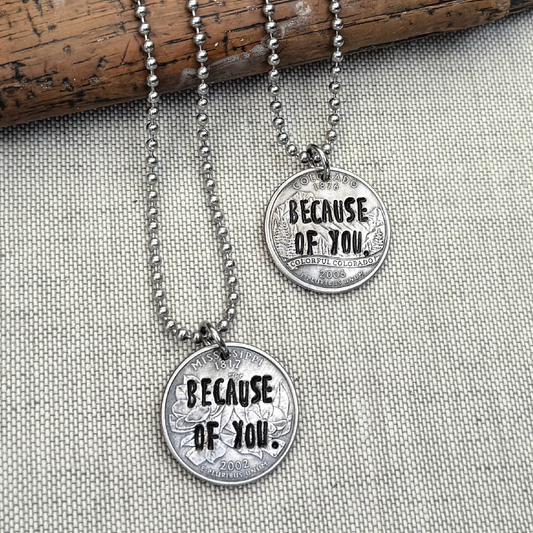BECAUSE OF YOU.- For the one whose love changed everything.