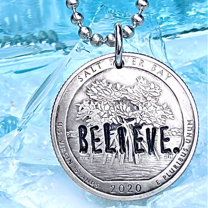 BELIEVE.  Necklace