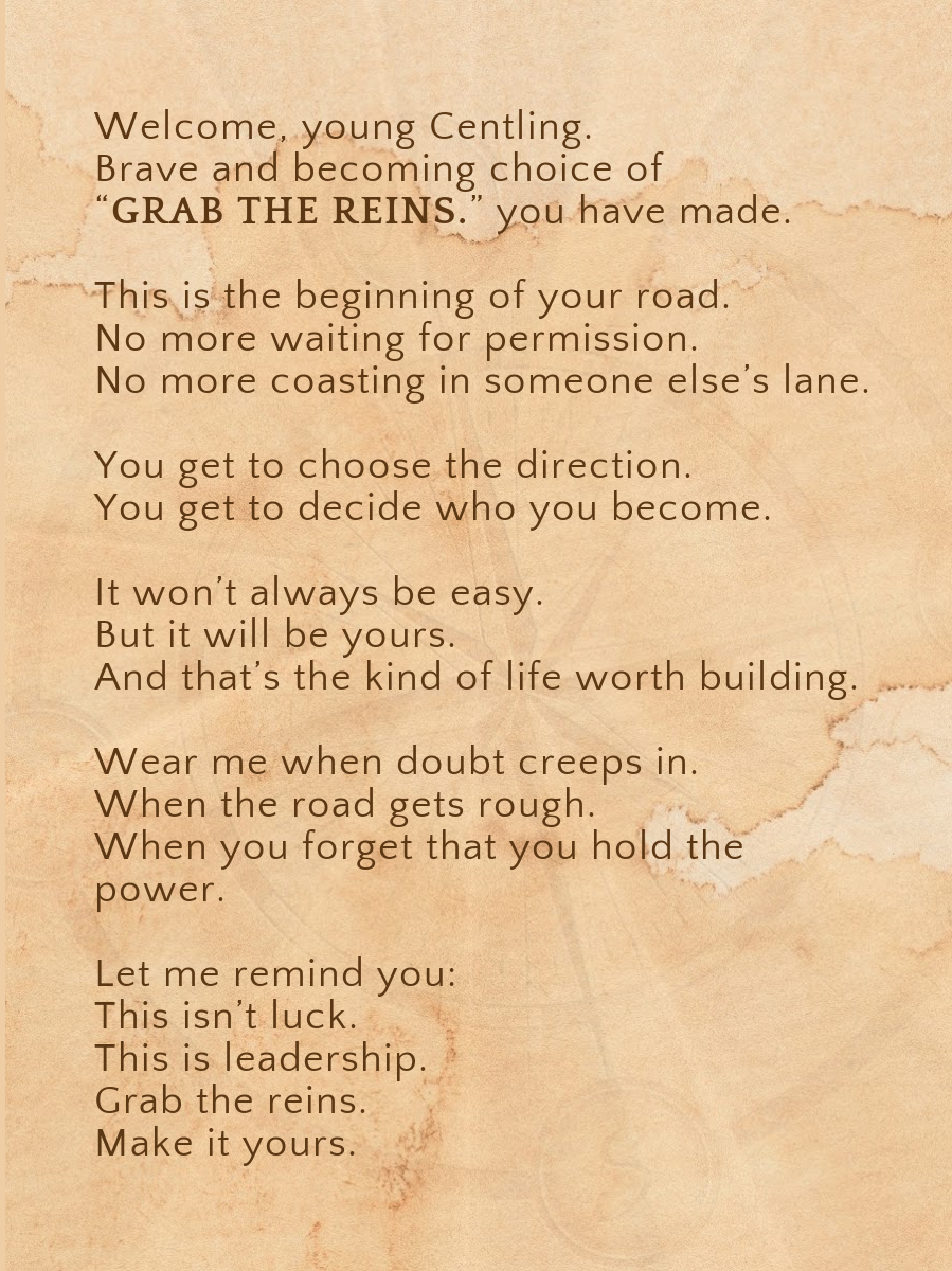 GRAB THE REINS.- For the one ready to stop waiting for permission.
