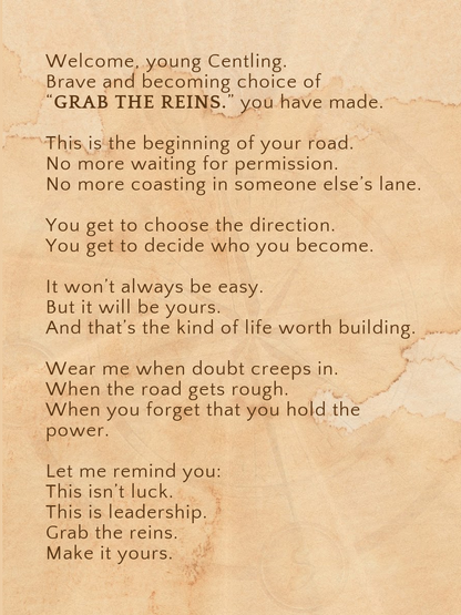 GRAB THE REINS.- For the one ready to stop waiting for permission.