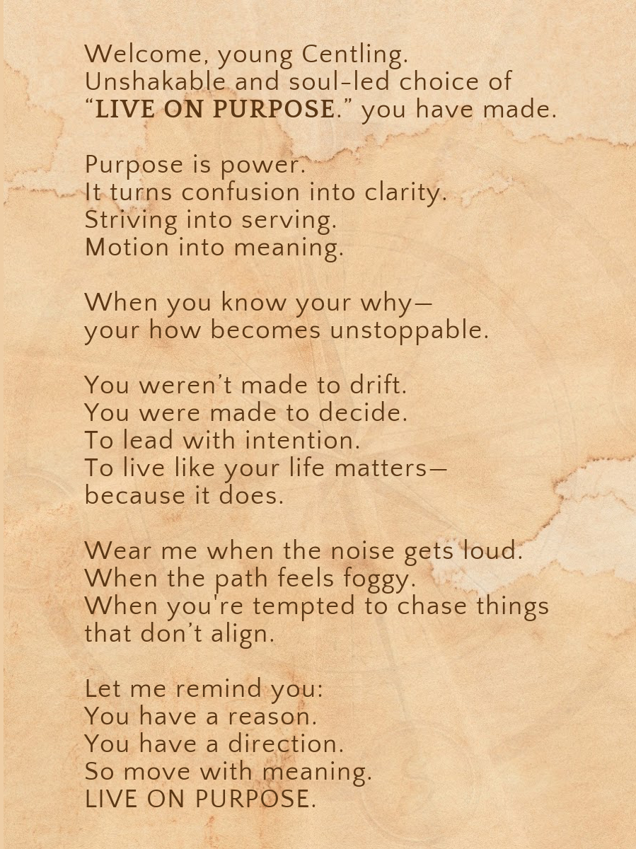 LIVE ON PURPOSE.- For the one becoming clear on their why—and bold in their how.